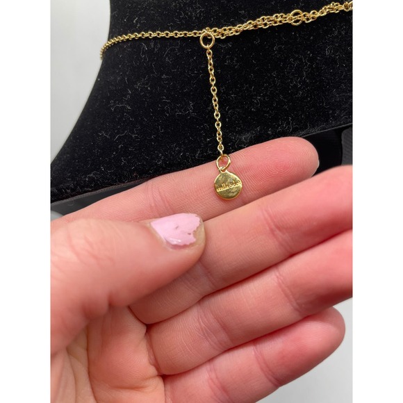 Stella & Dot Gold Tone Pendant Necklace || Reversible Pendant || 2-in-1 necklace - Picture 7 of 9